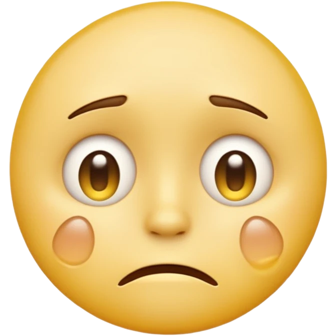 darkened yellow emoji face with tears and a downturned mouth emoji