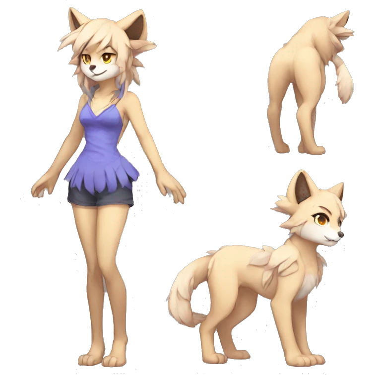 Anthro Sona Fakemon Full Body emoji