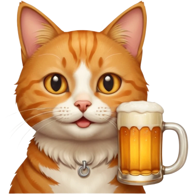 Cat with a beer emoji