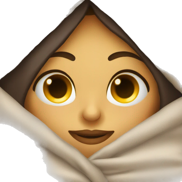 girl inside a blanket sipping coffee eyes closed emoji