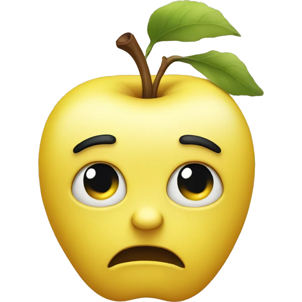 Small yellow Apple style emoji which is suffering visibly emoji
