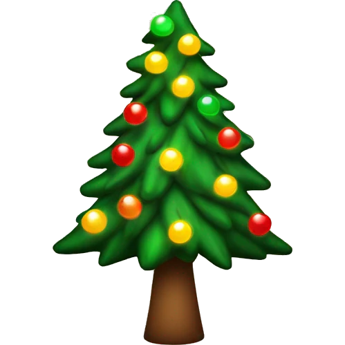 Christmas tree with lights  emoji