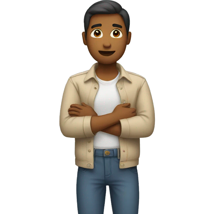 person with hands on chest emoji