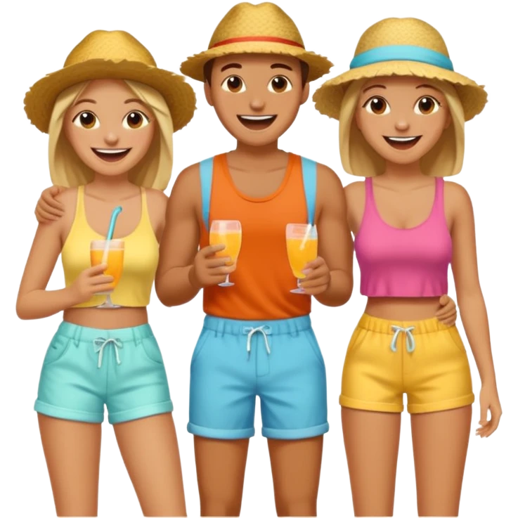 happy summer vibes with friends emoji