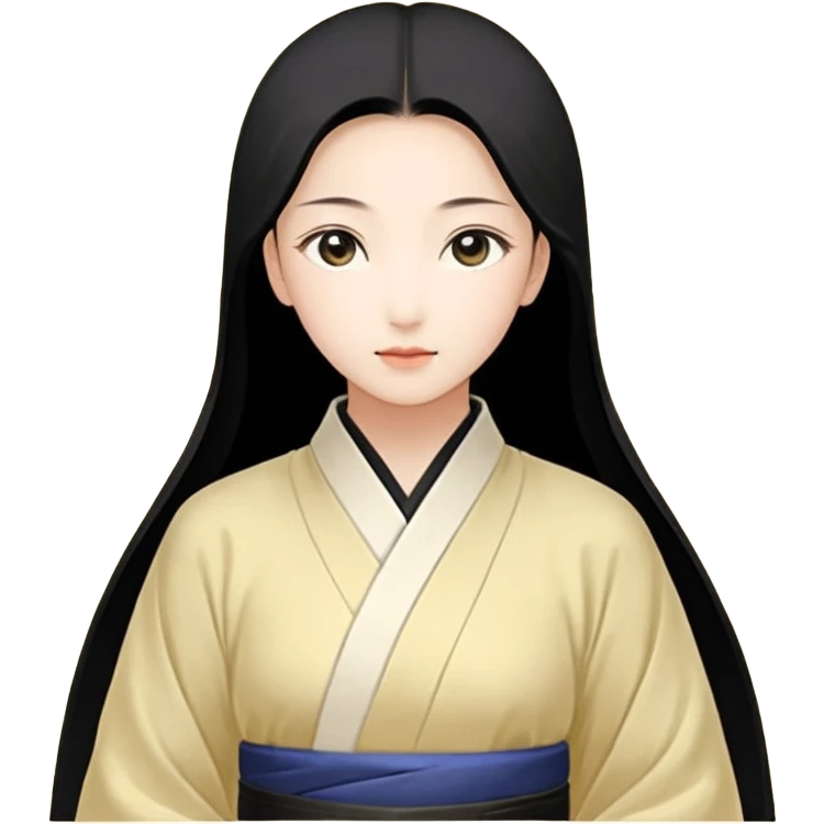 一个中长直发，平刘海，黑色框架眼镜的黄皮肤女生全身，白色泡泡袖娃娃衫，蓝色牛仔裤和粉色鞋，黑色画家帽。 emoji