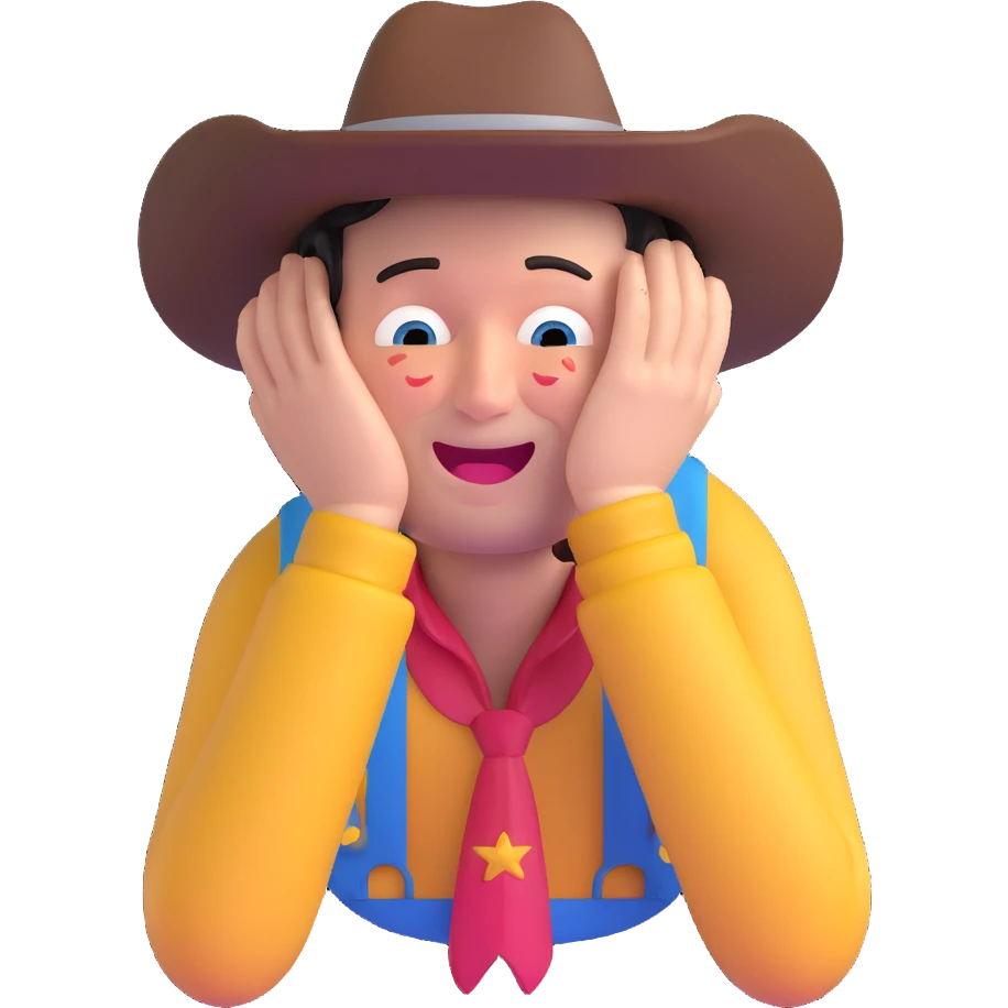 crying laughing upside down cowboy emoji