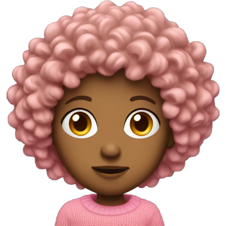 Curly head with pink sweater  emoji