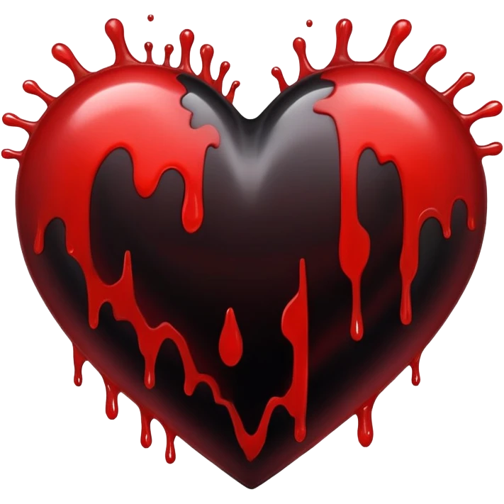 Black blood heart emoji