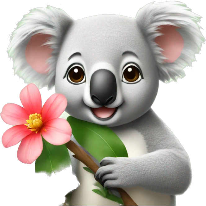 Koala met een bloem emoji