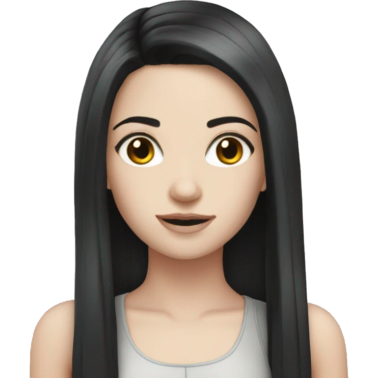 Pale girl black hair with audi emoji