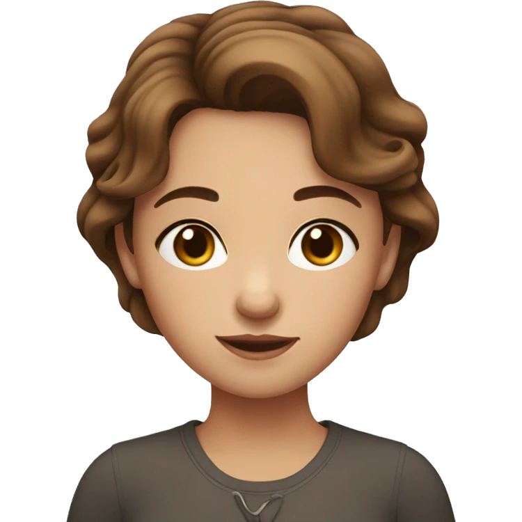 Girl with hazel eyes and short brown hair emoji