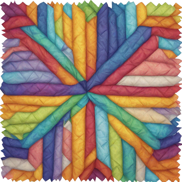Folded colorful quilt emoji
