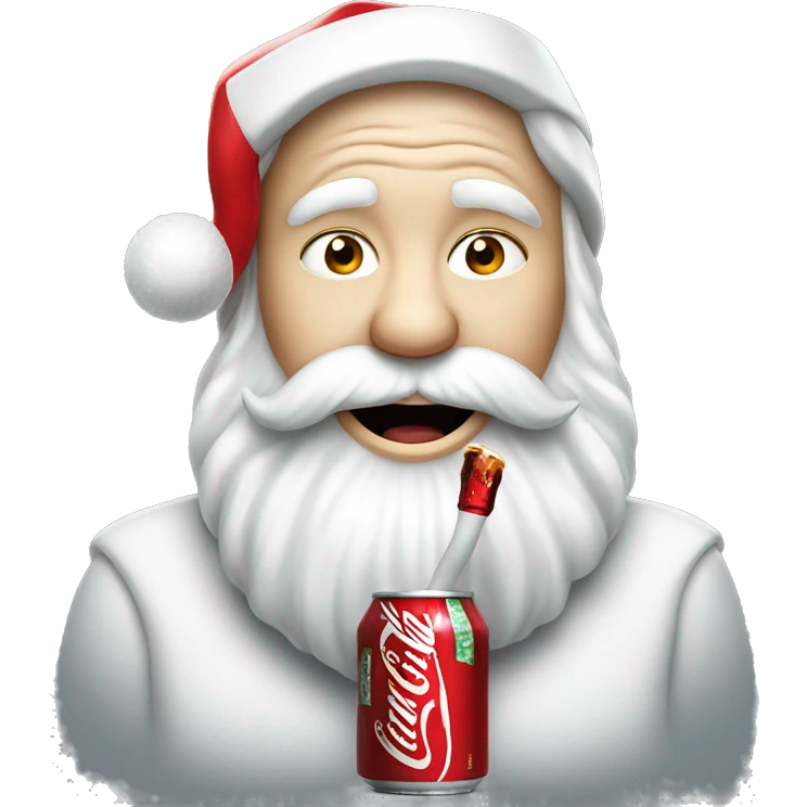 White Santa drinking Coca Cola  emoji