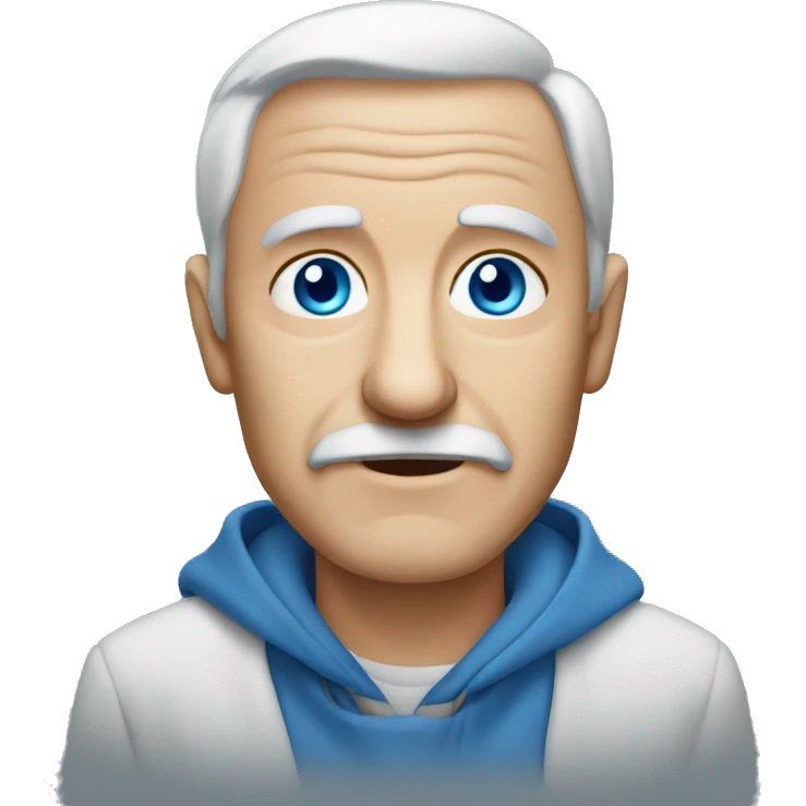 Old man with blue eyes and no facial hair emoji