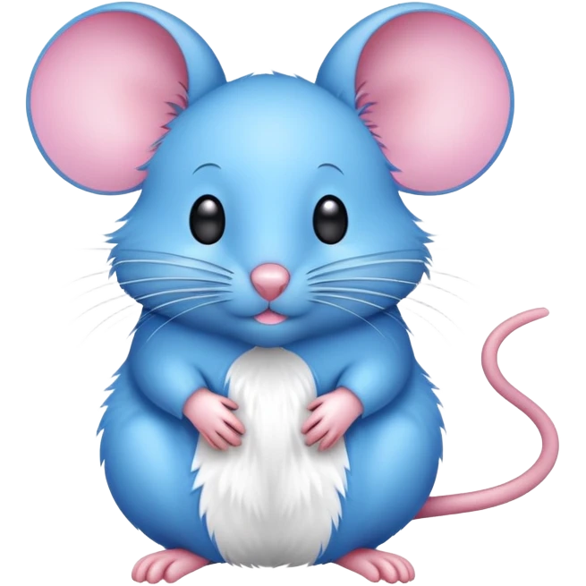 Realistic pink and blue mouse emoji