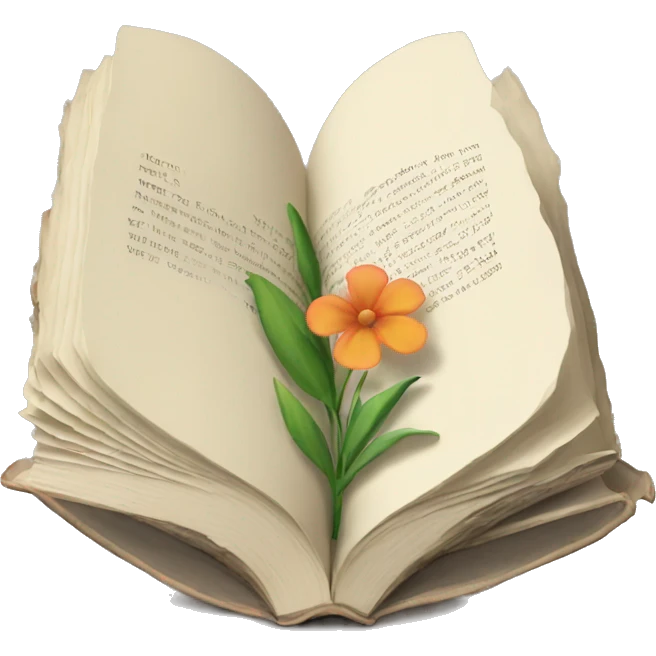 book with flower printed on the cover emoji