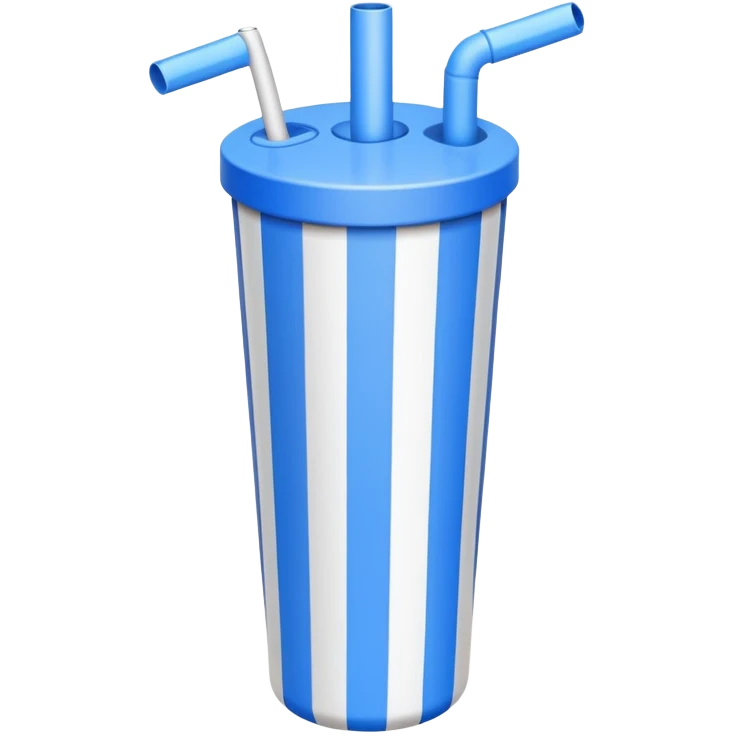 white & blue striped straw emoji