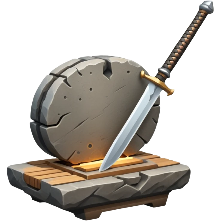 A Japanese stone forge with a sword emoji