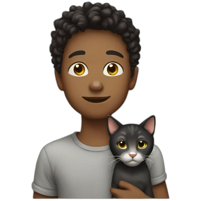 boy with a cat emoji