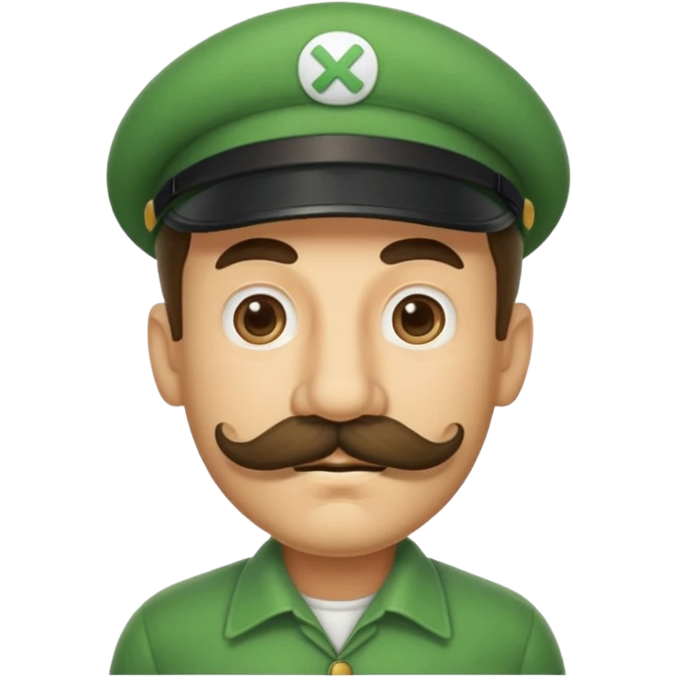 luigi with a  big mustache emoji
