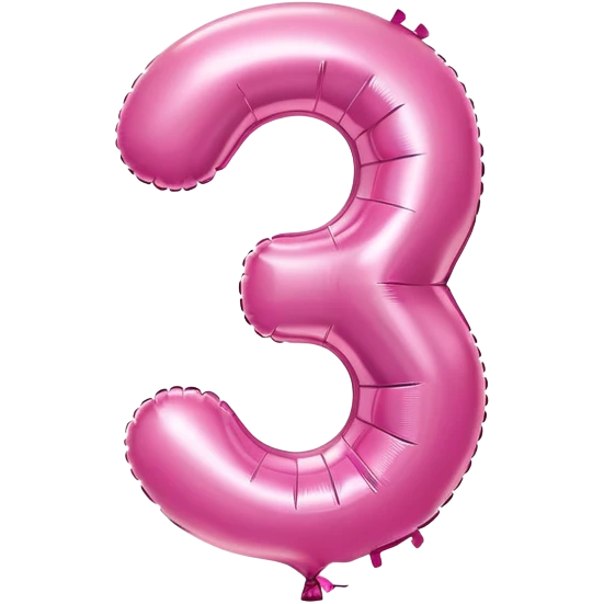 pink balloon number 3 emoji