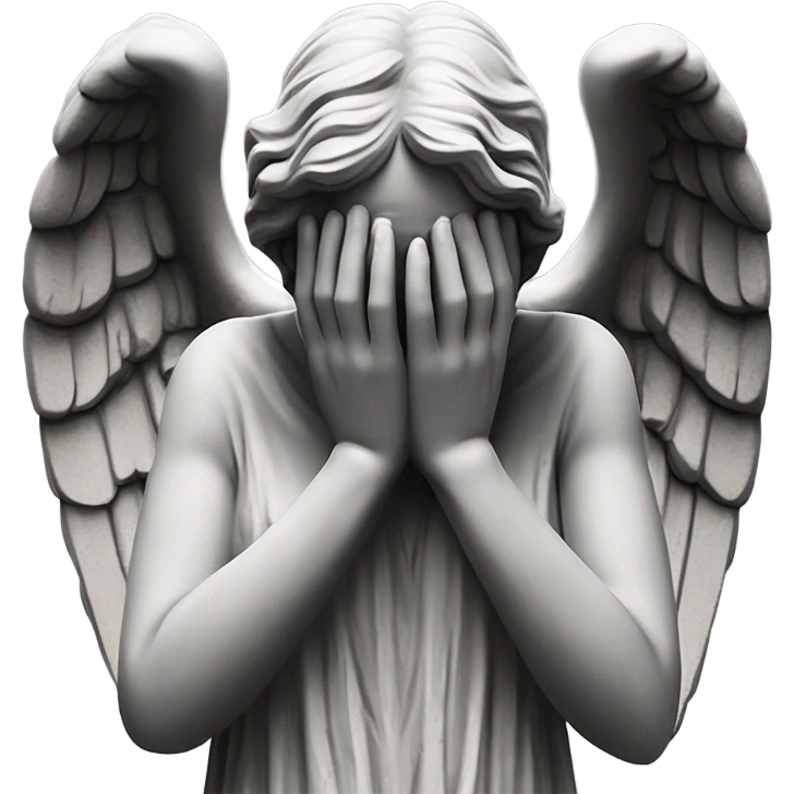 Weeping angel crying into its hands emoji