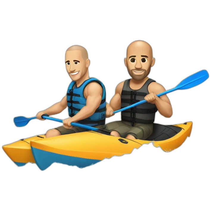 Vin Diesel and Paul Walker in a kayak emoji
