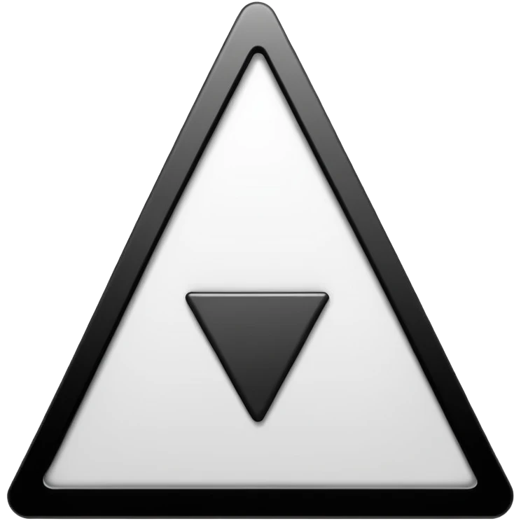 2D triangle with squares stacking up inside to demonstrate a bureaucratic system (all black and white) emoji