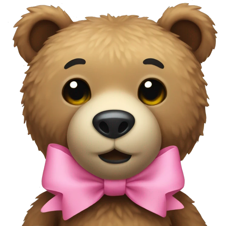 stuffed bear wearing a pink bow emoji