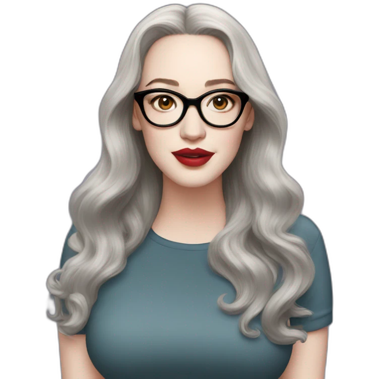 Kat Dennings wearing glasses  emoji