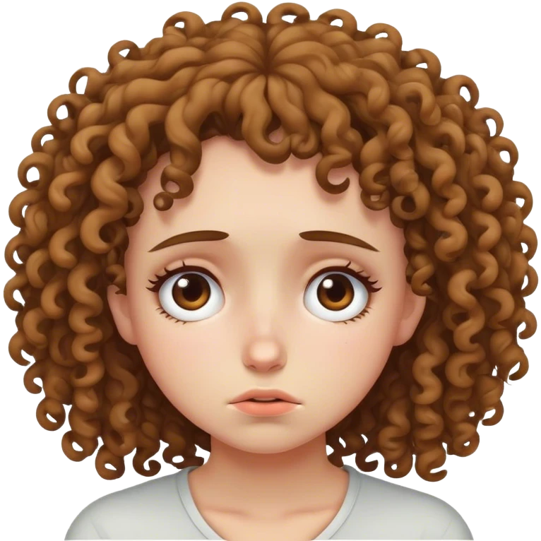 Depressed curly haired girl emoji