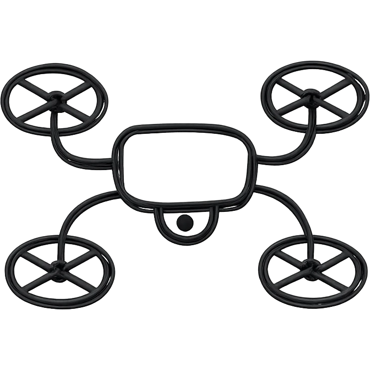 simple drone, hand drawn outline style, minimal emoji