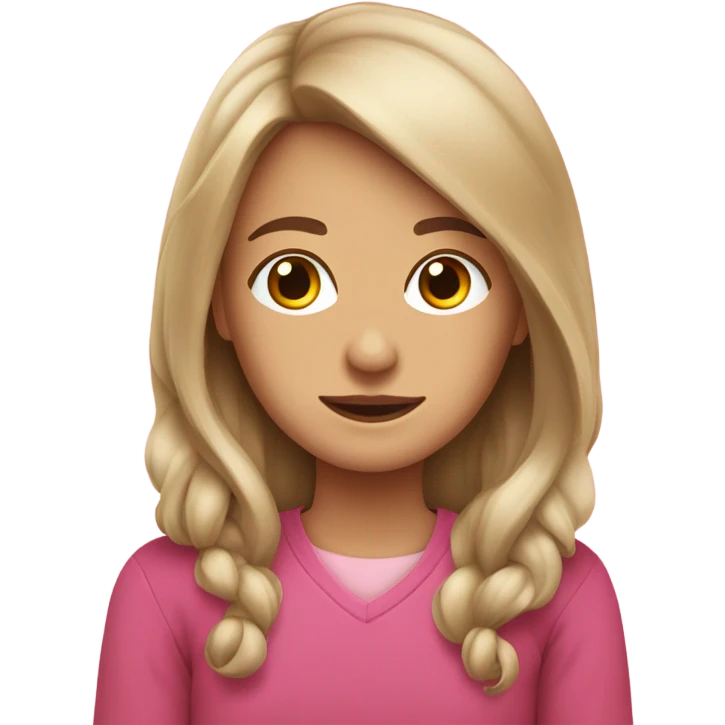 Kvinna med rosa underhår, brunt över  emoji