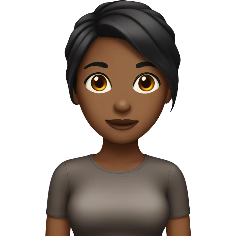 Brown skin girl with black hair emoji