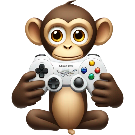 Monkey Playing videos games emoji