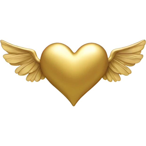 Gold heart with wings and halo emoji