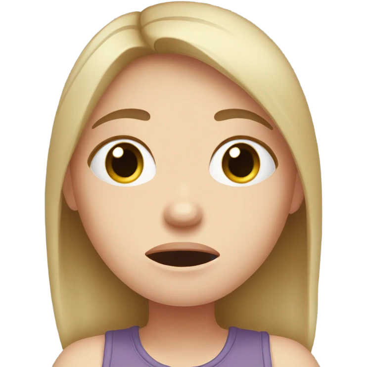  White girl ashamed of herself of hiding and covering face in hands emoji
