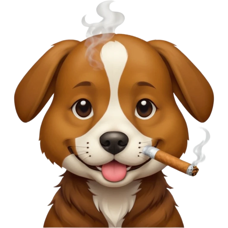 A dog smoking a join T  emoji