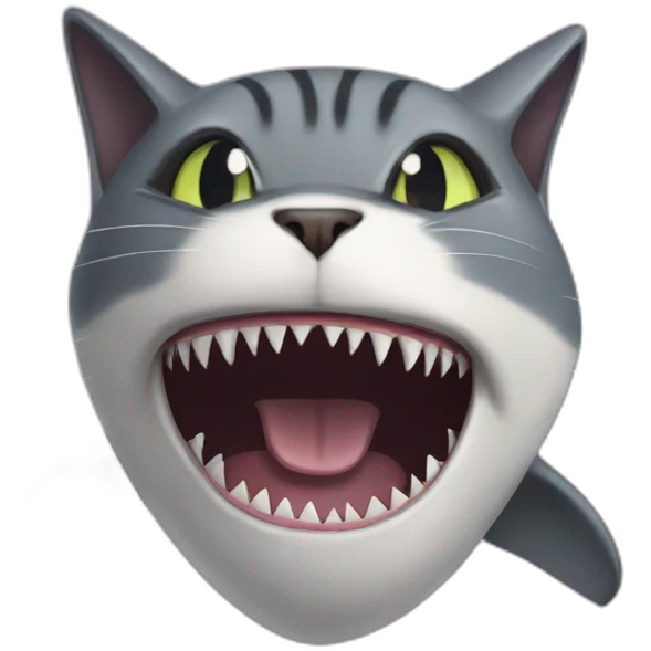 cat in a shark mouth emoji