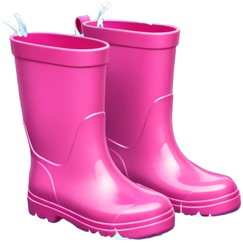 Tiny pink rain boots splashing in a puddle  emoji