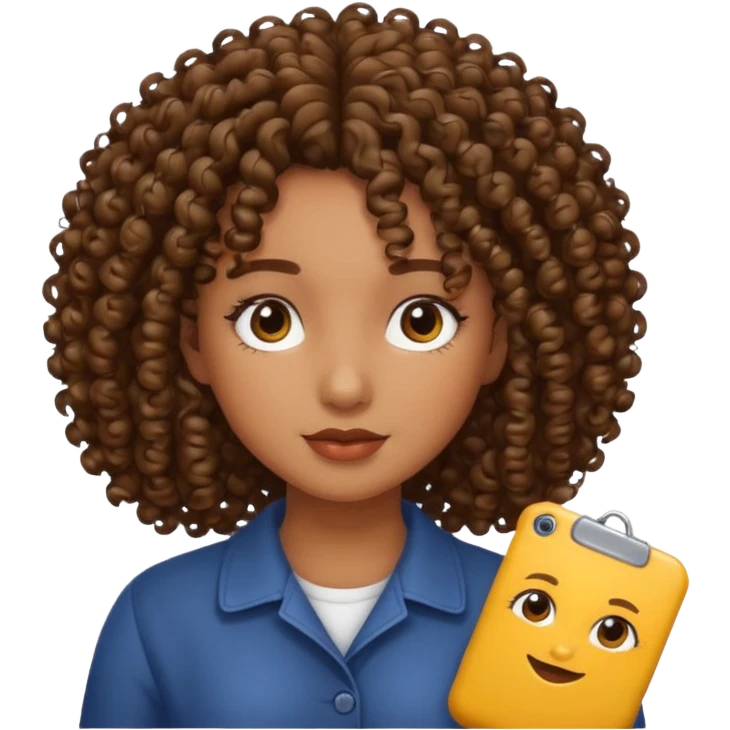 menina com cabelo cacheado  emoji