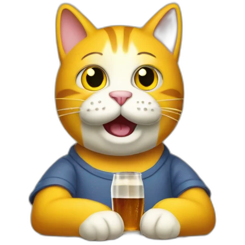 Homer beer cat emoji