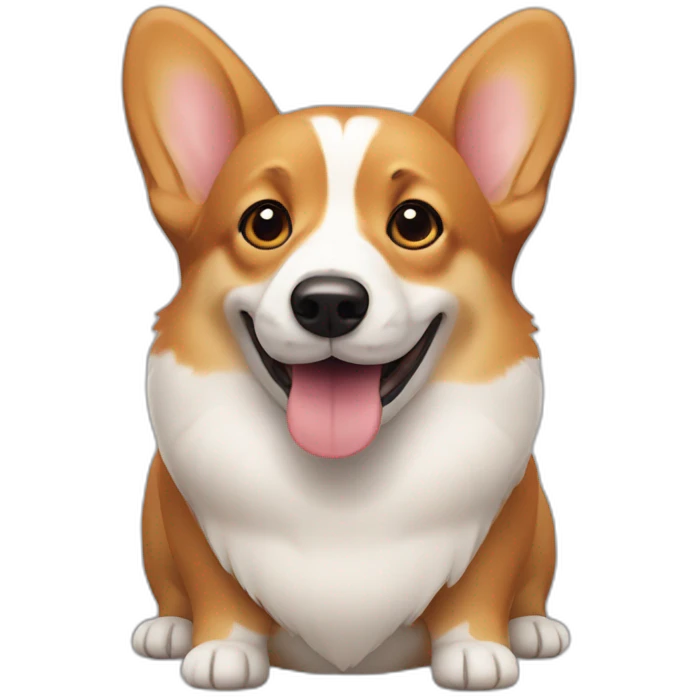 corgi with sausage emoji
