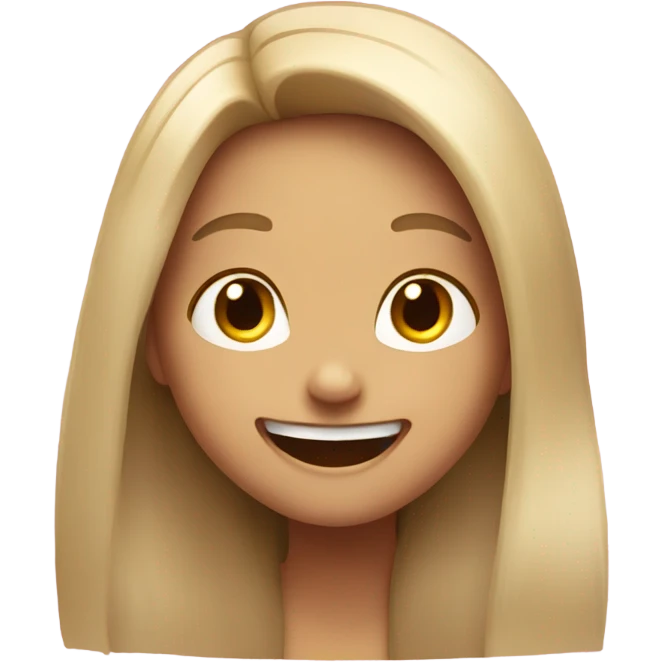Girl with long hair laugh  emoji