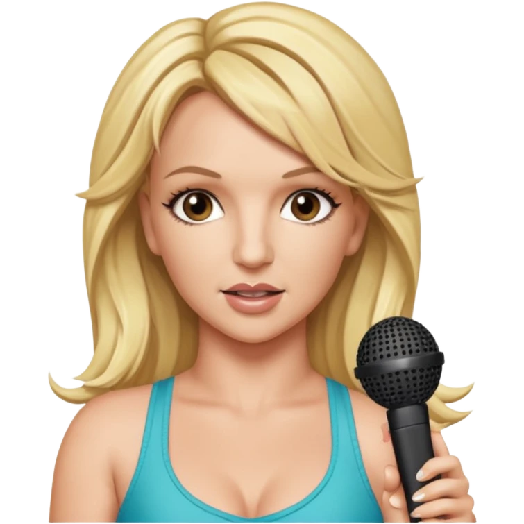 britney spears with microphone emoji