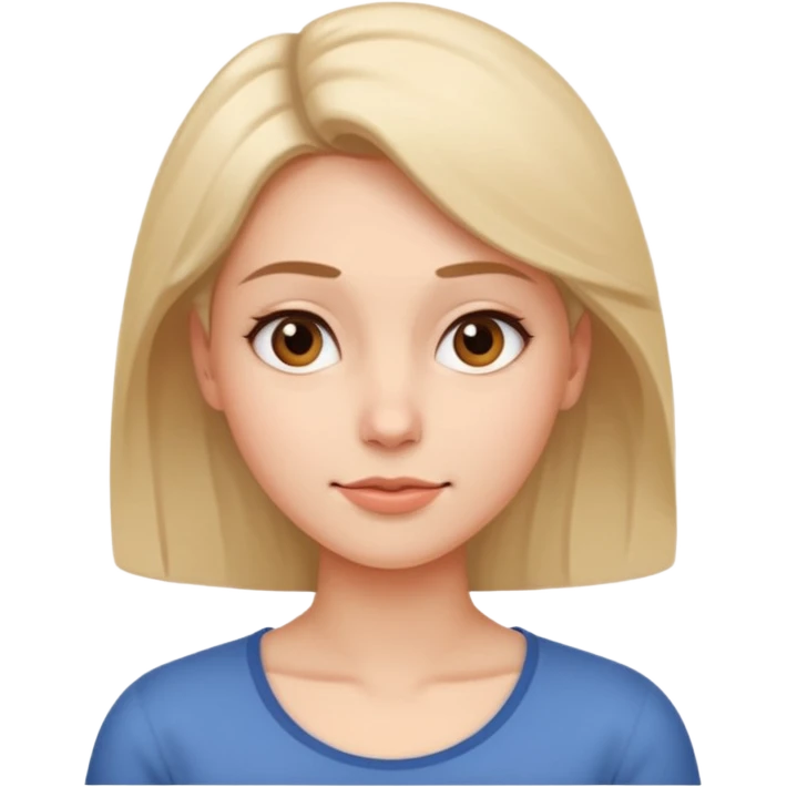 Woman tilting her head 45 degree towards her shoulders, face is relaxed emoji