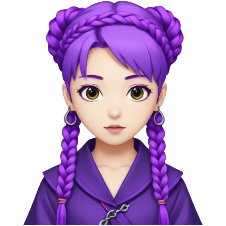 Rumi from K-pop demon hunters purple braid emoji