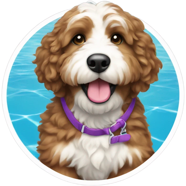 Bernedoodle in swimming suit emoji
