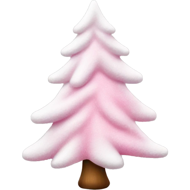 white christmas tree with pink snow  emoji