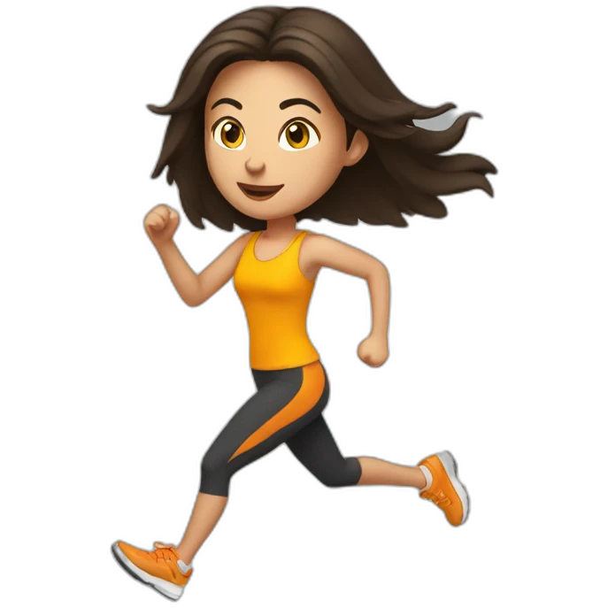 brunette running emoji